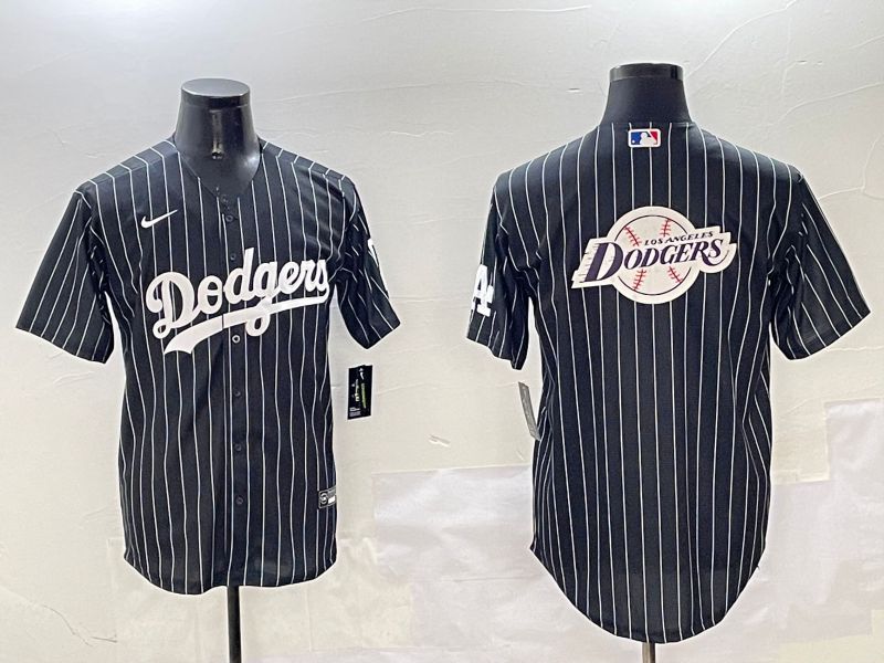 Men Los Angeles Dodgers Blank Black Stripe Jointly Name 2025 Nike MLB Jersey style 25